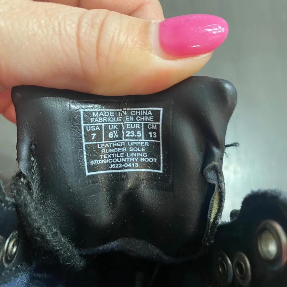 Polo Ralph‎ Lauren Kids Size 7 Black Leather Country Boots Duck Boot